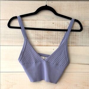 Zara Purple Ribbed Bandeau